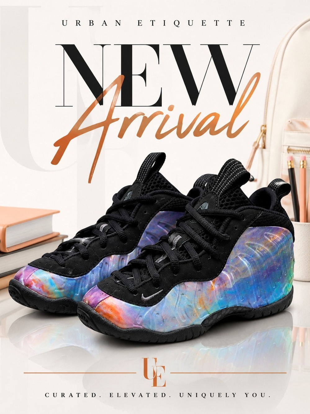 Nike Air Foamposite One Unisex Kids Mid Top Lace-Up Basketball Galaxy 13c kids s